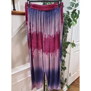 Mina Collection Womens Multicolor Tie Dye 100% Rayon Pull On Harem Pant M